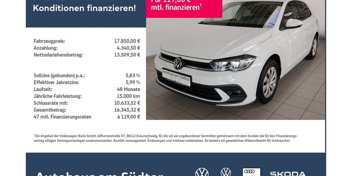 VW Polo 22.821 km 17.850 &euro; Rietberg 33397